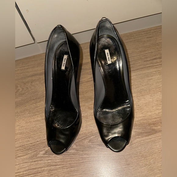 Miu Miu Metalic Peep-Toe Stilettos size 39 - Picture 2 of 7